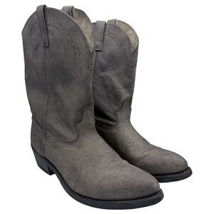 Masterson Gray Cowboy Western Rodeo Boots Leather Men’s Size 13D - RB4003